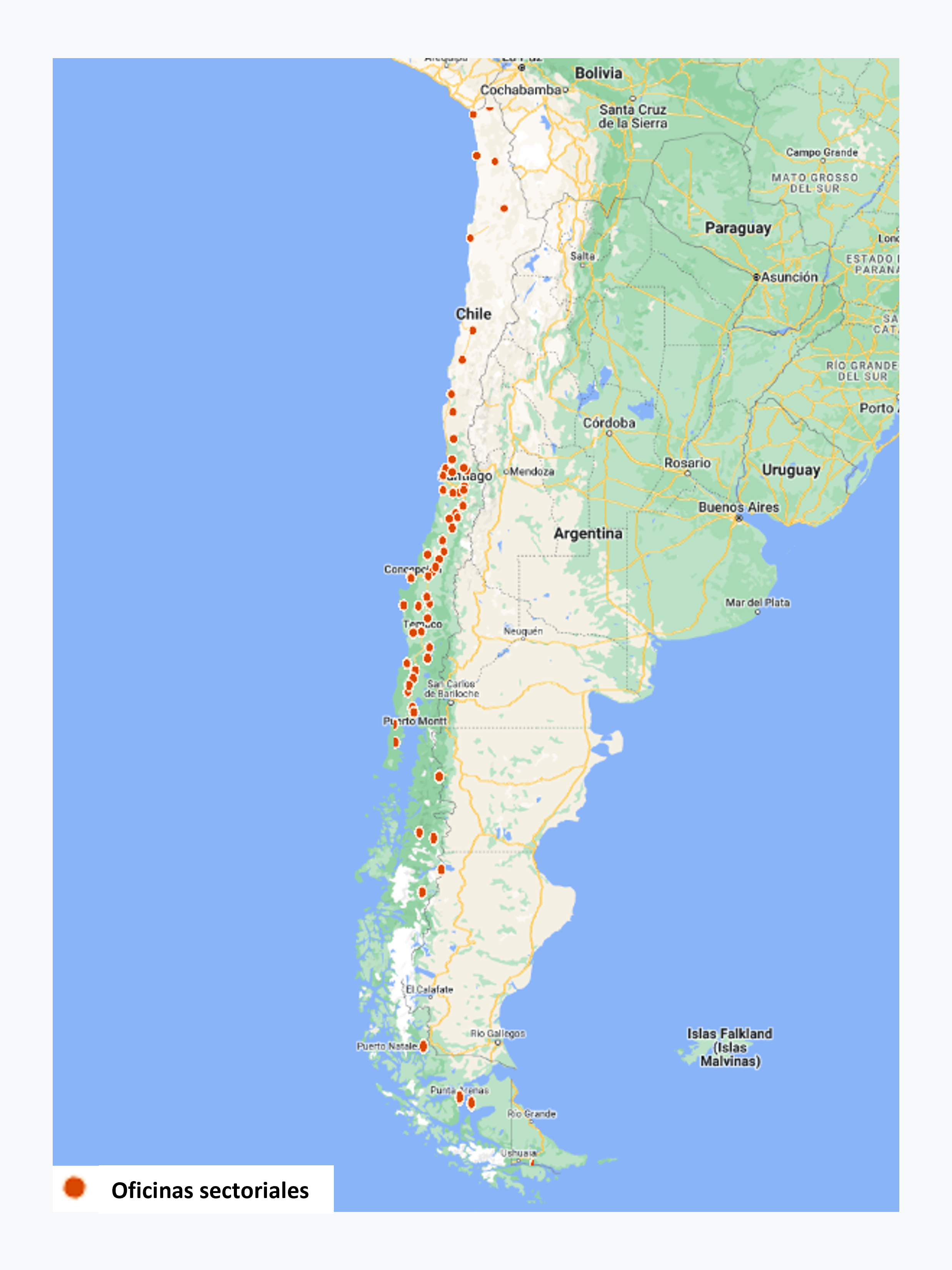 Localización de Oficinas Sectoriales del SAG